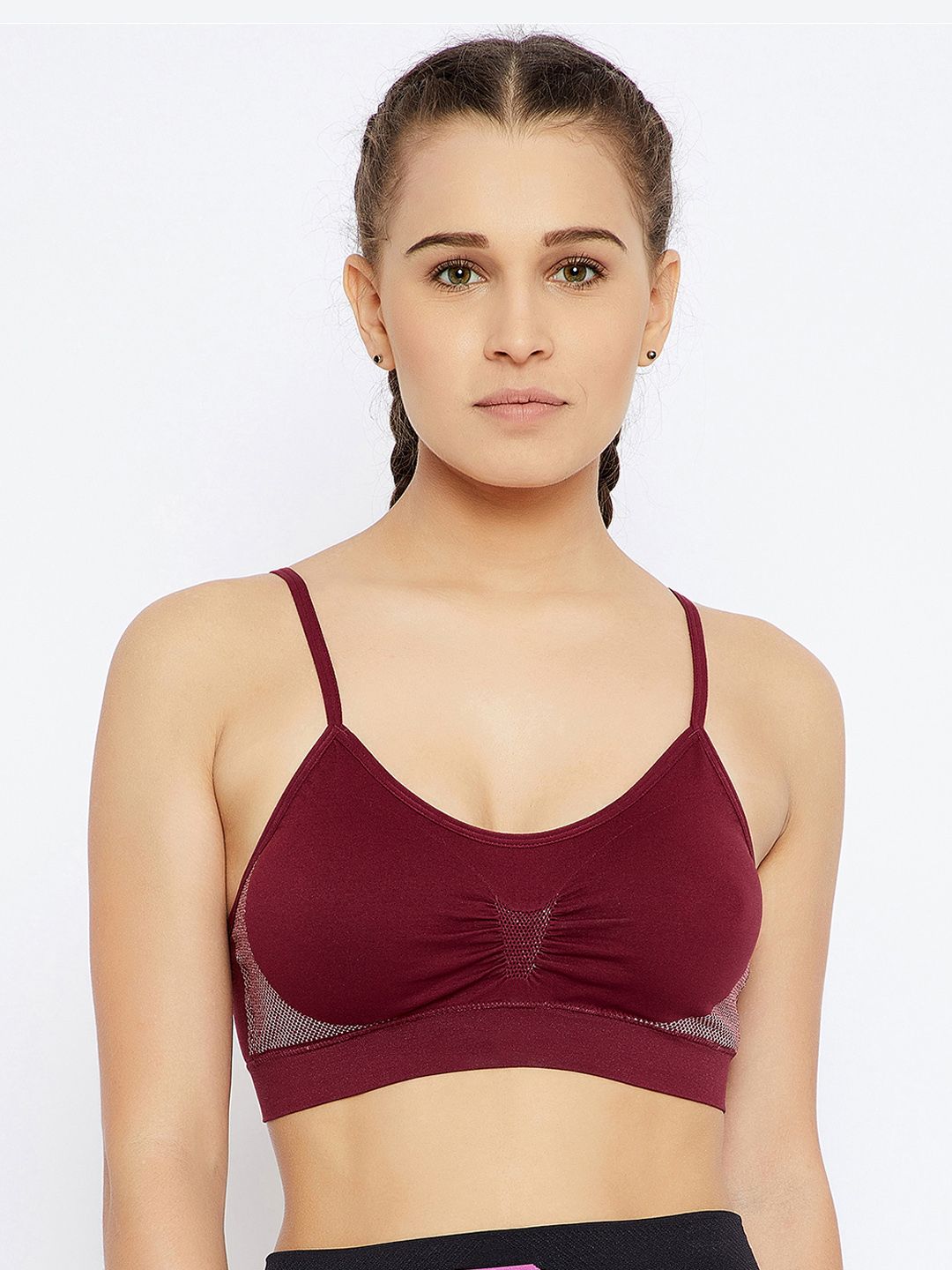 C9 AIRWEAR Maroon Solid Non-Wired Non Padded Everyday Bra PZ2135_Wine Price in India