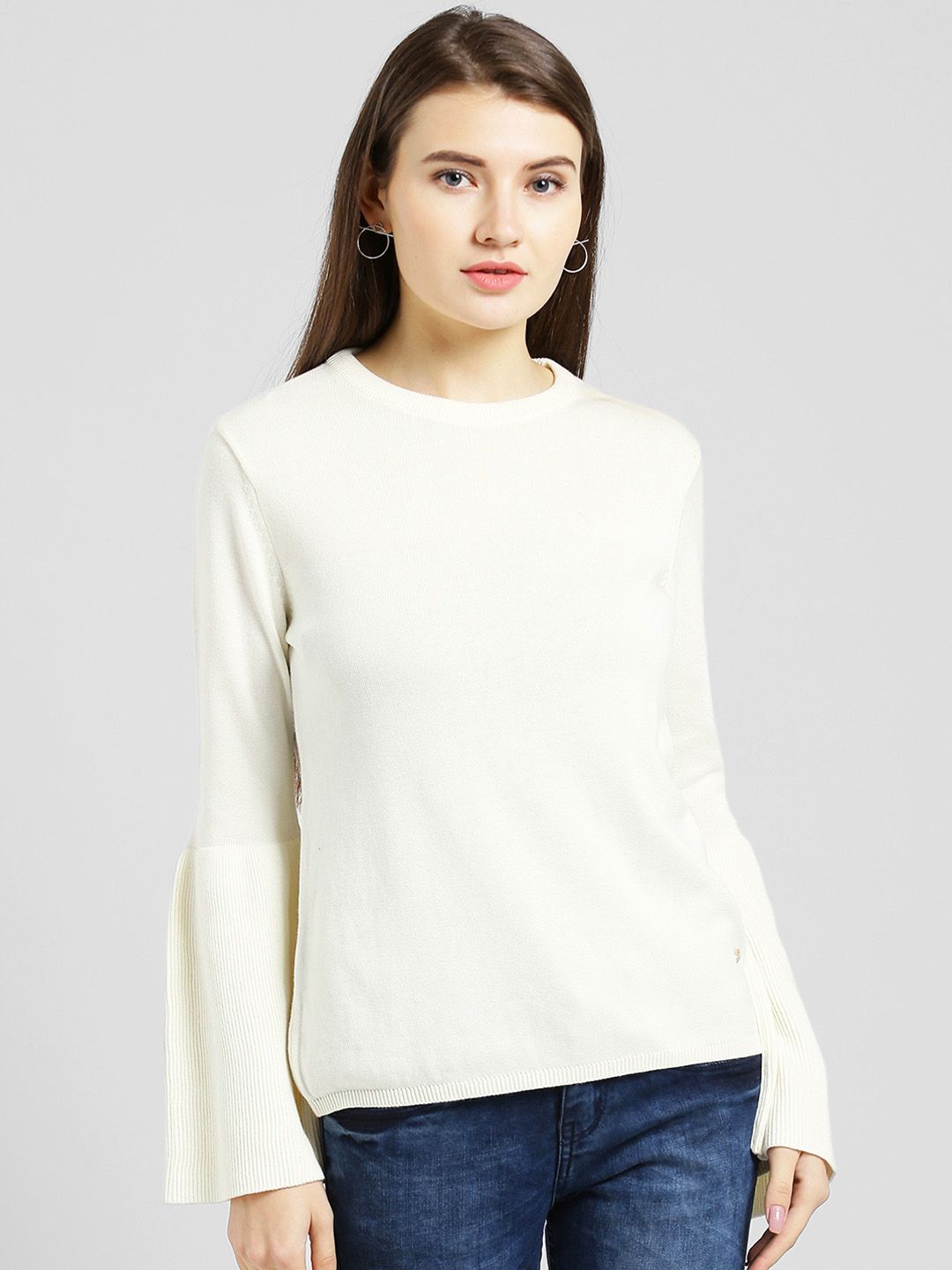 Taanz Women Off-White Solid Pullover Price in India