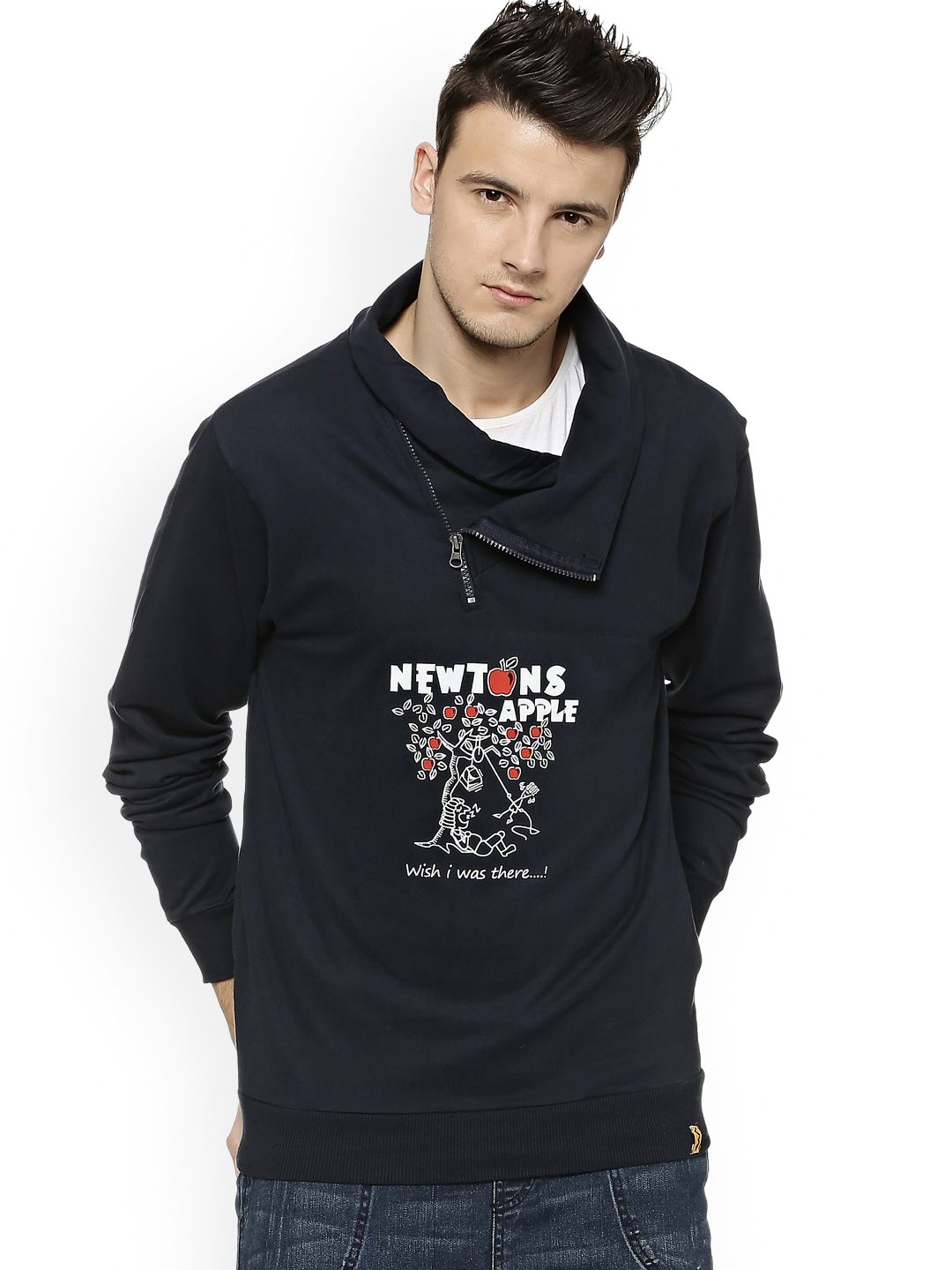 CAHOOT Men Navy Blue Printed Sweatshirt