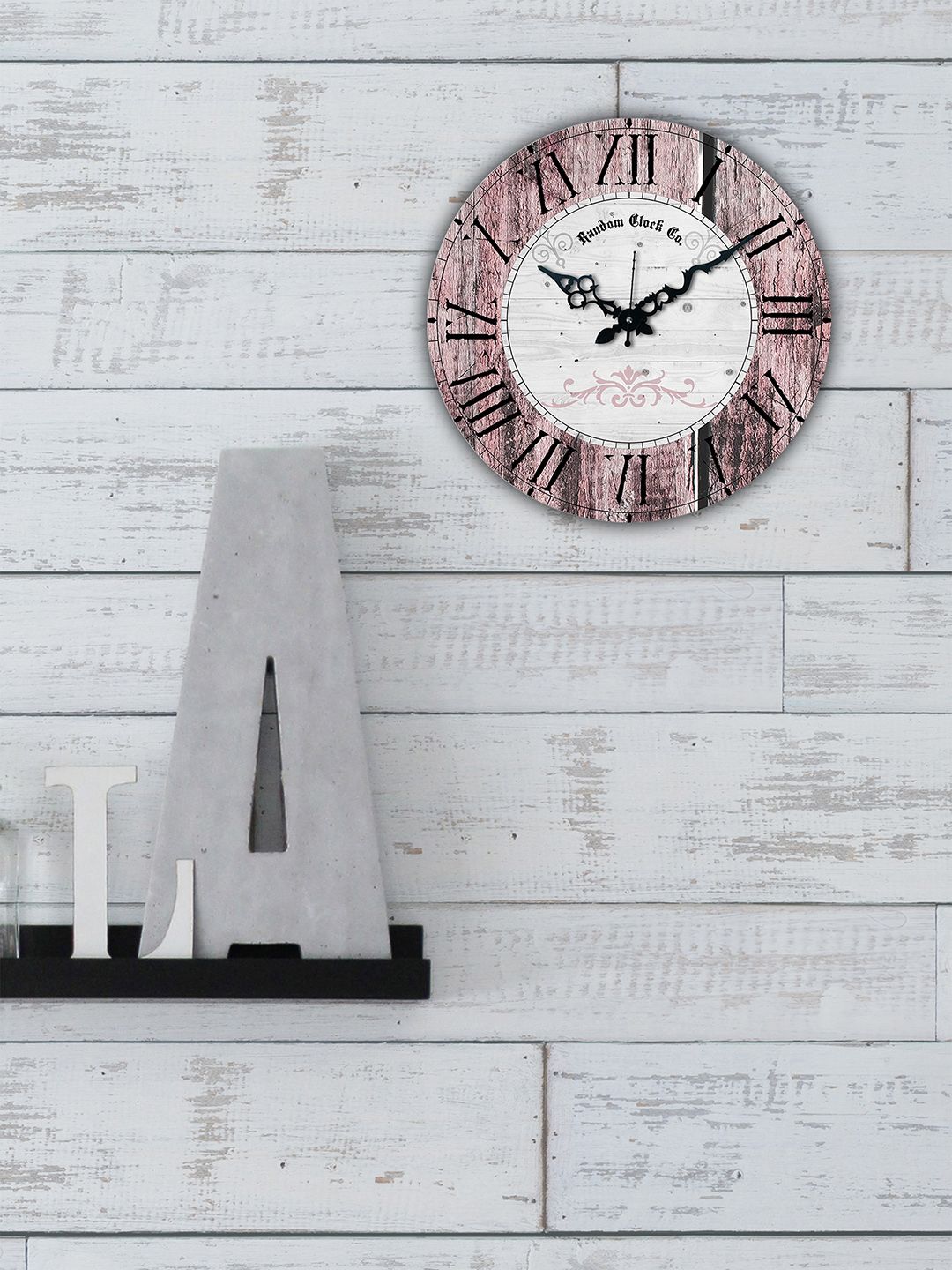 RANDOM Grey Round Printed Analogue Wall Clock Price in India