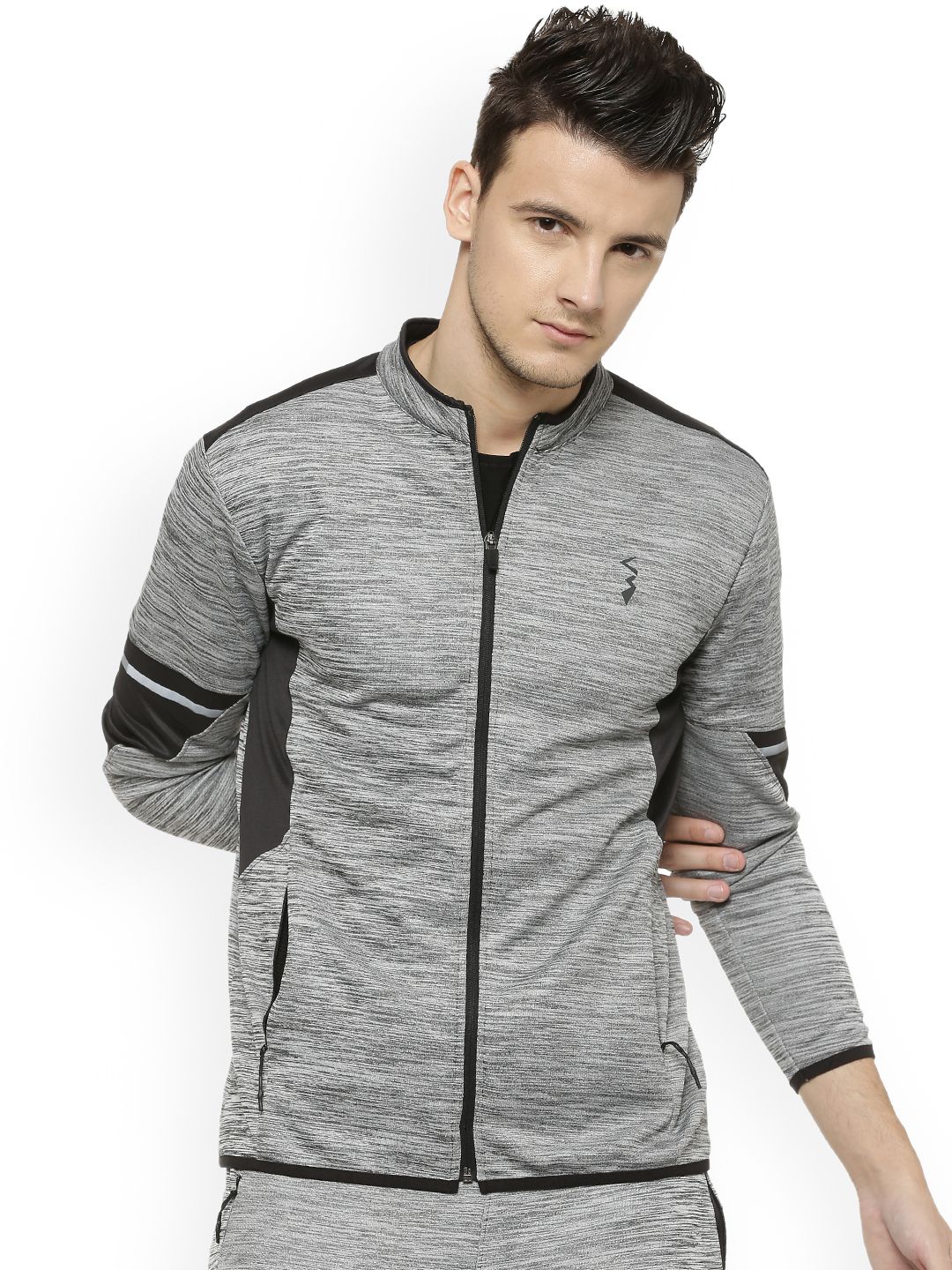 CAHOOT Men Grey Self Design Lightweight Sporty Jacket