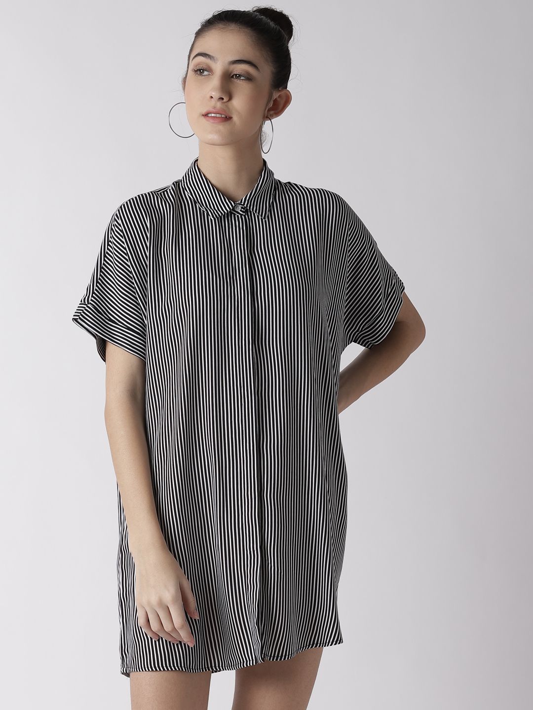 forever 21 striped shirt dress Myntra Forever 21 Striped Shirt Dress Buy FOREVER 21 Women Black White  Striped Shirt Dress Dresses