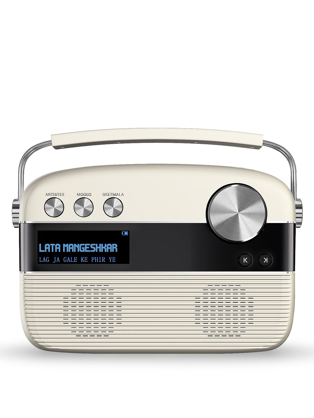 Saregama Carvaan Hindi - Portable Music Player with 5000 Preloaded Songs - Porcelain White