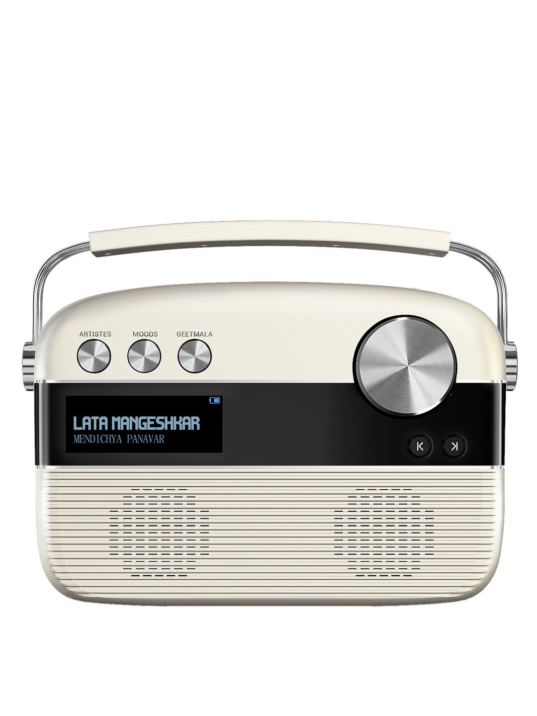 Saregama Carvaan Marathi-Portable Music Player with 5000 Preloaded Songs - Porcelain White