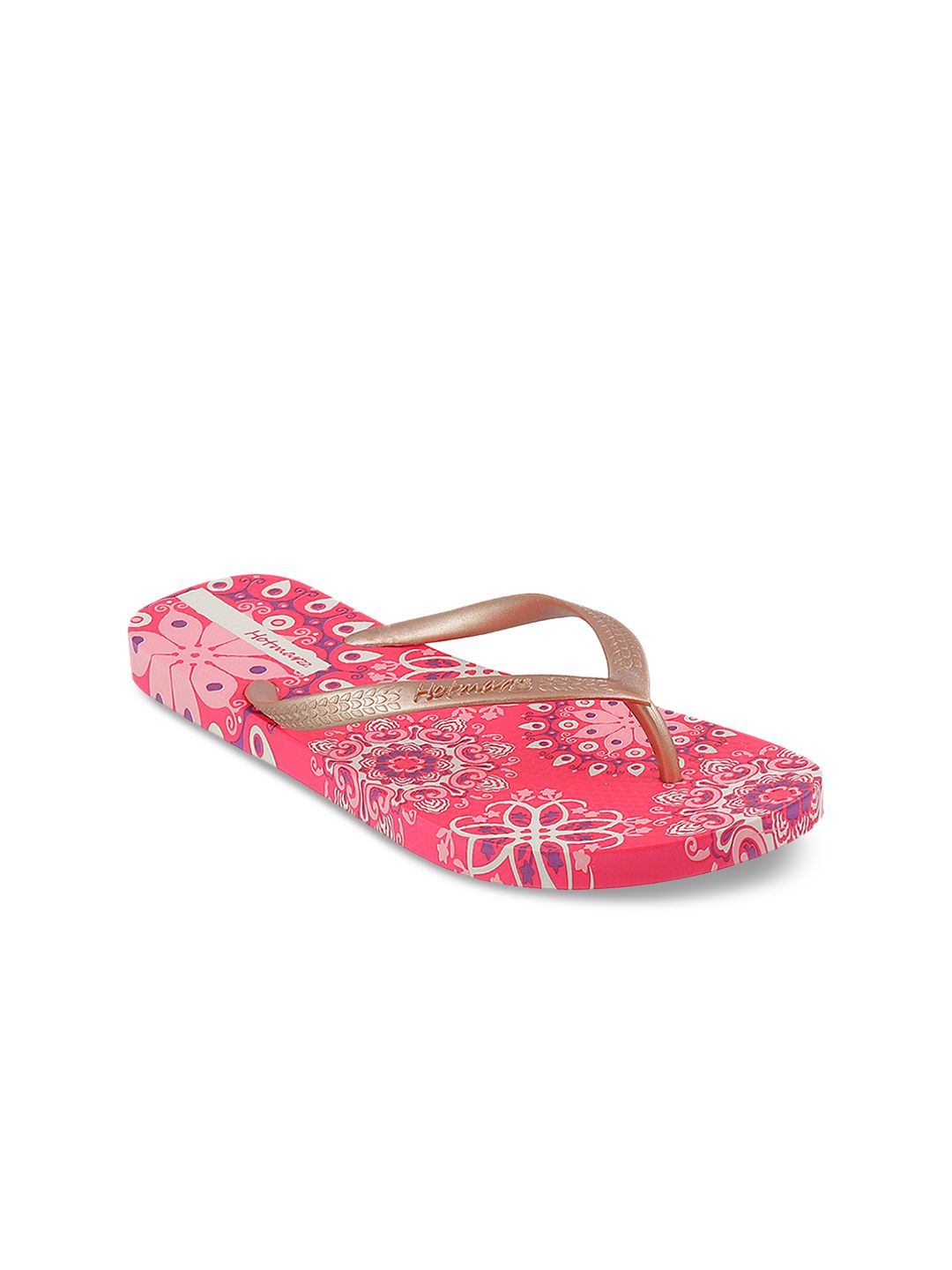 Hotmarzz Women Red Printed Thong Flip-Flops Price in India