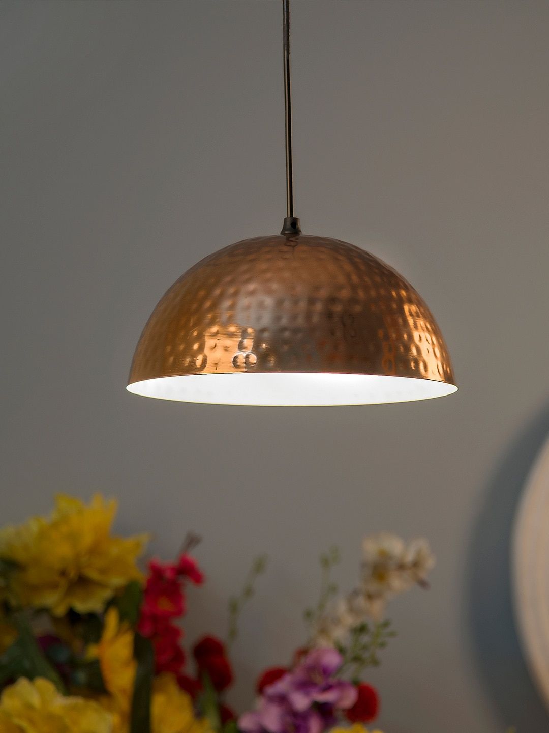 Homesake Copper-Toned Solid Hanging Light Price in India