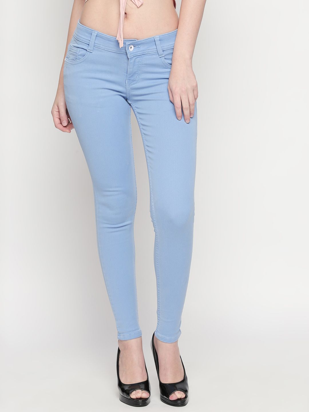 High Star Women Blue Slim Fit High-Rise Clean Look Stretchable Jeans Price in India