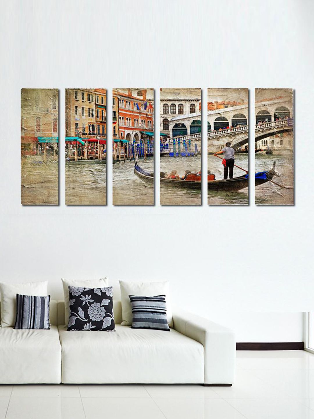 999Store Multicoloured Set of 6 Boat Wall Art Price in India