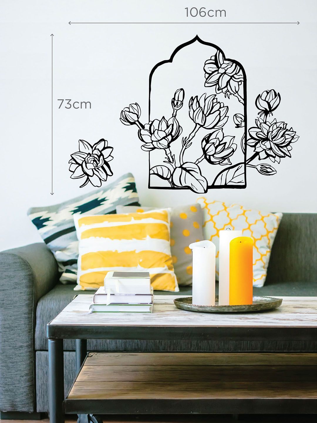 Asian Paints Black Floral Wall Sticker Price in India