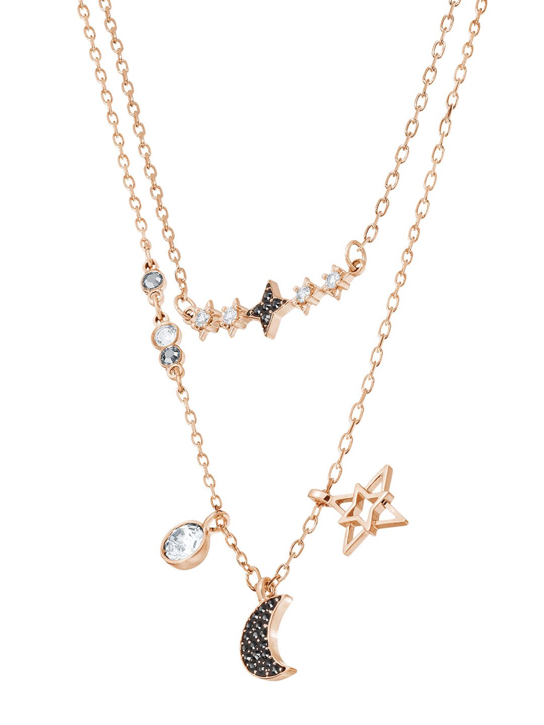 SWAROVSKI Set of 2 Rose Gold-Plated Chains Price in India