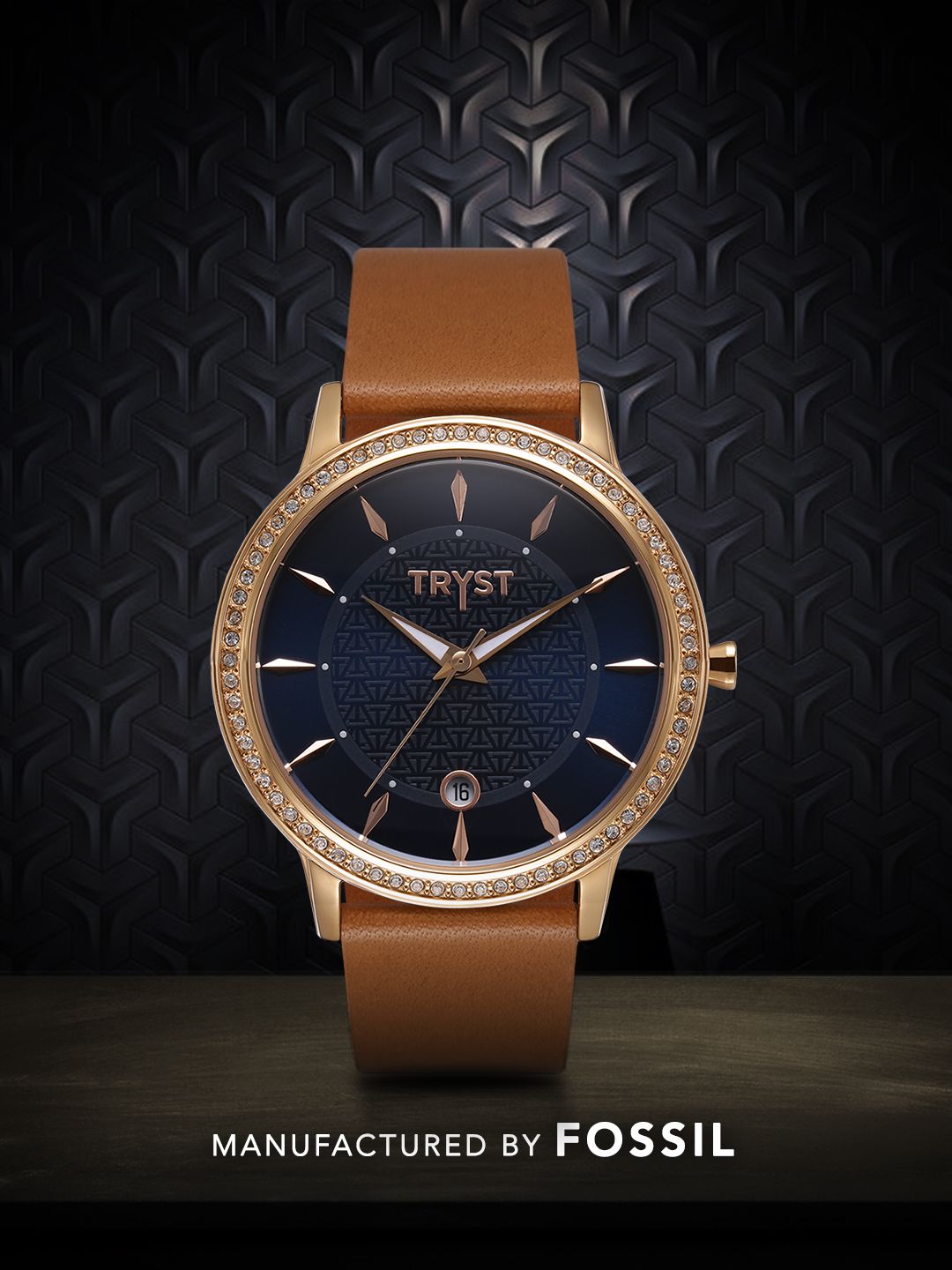 TRYST Manufactured & Serviced by Fossil Women Navy Blue Watch Price in India