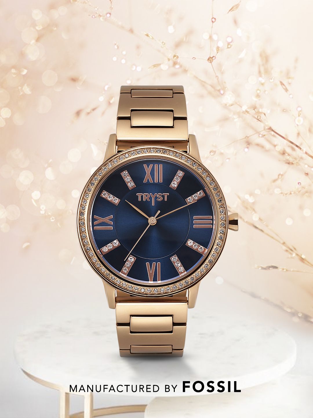 TRYST Manufactured & Serviced by Fossil Women Navy Blue Watch Price in India