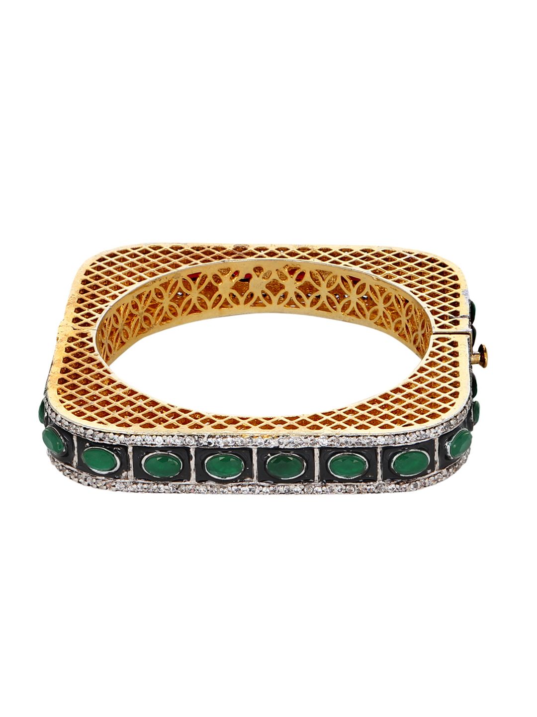 Adwitiya Collection Gold-Plated Antique Kada Bracelet Price in India