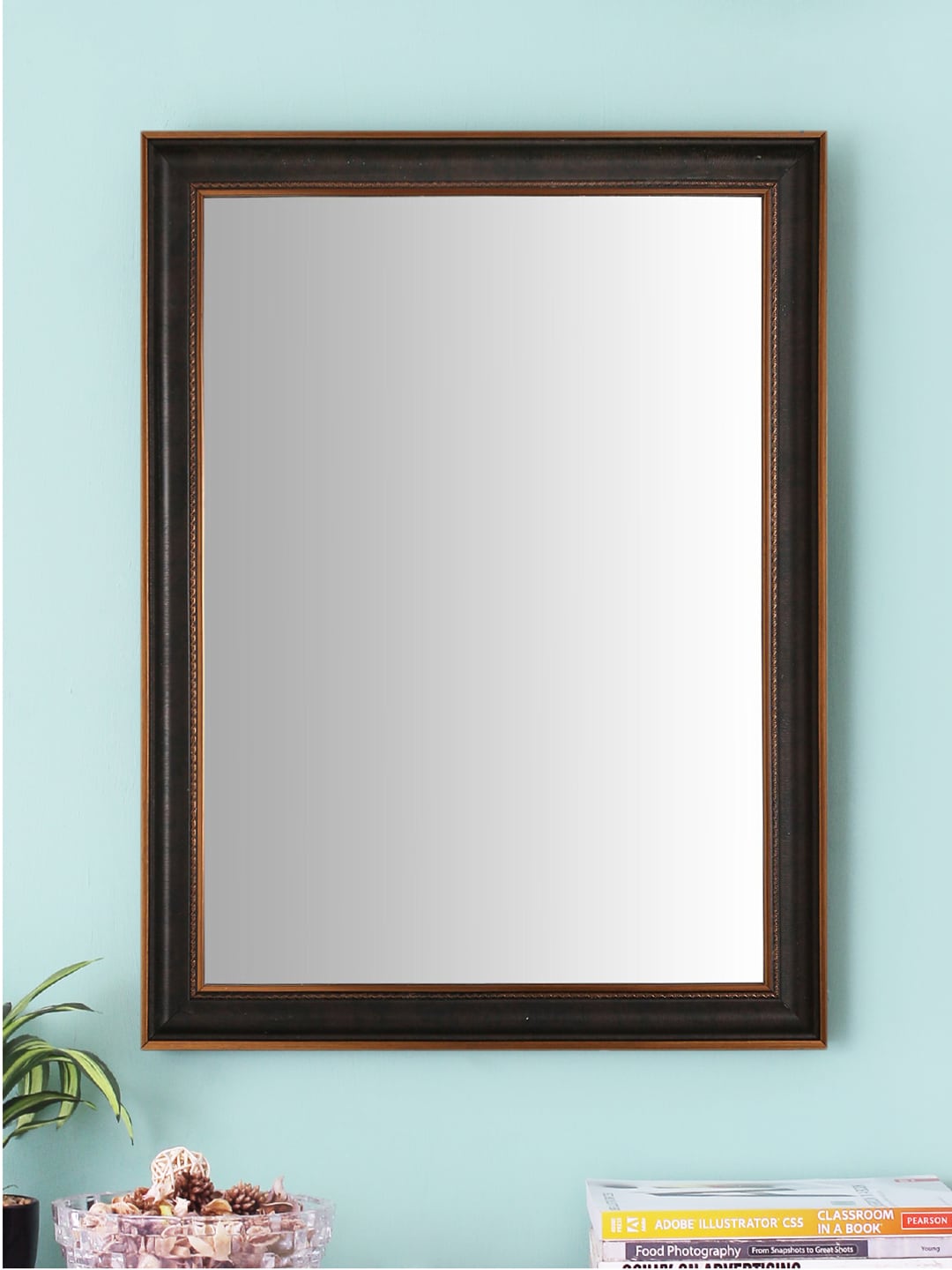 999Store Brown Fibre Wall Mirror Price in India