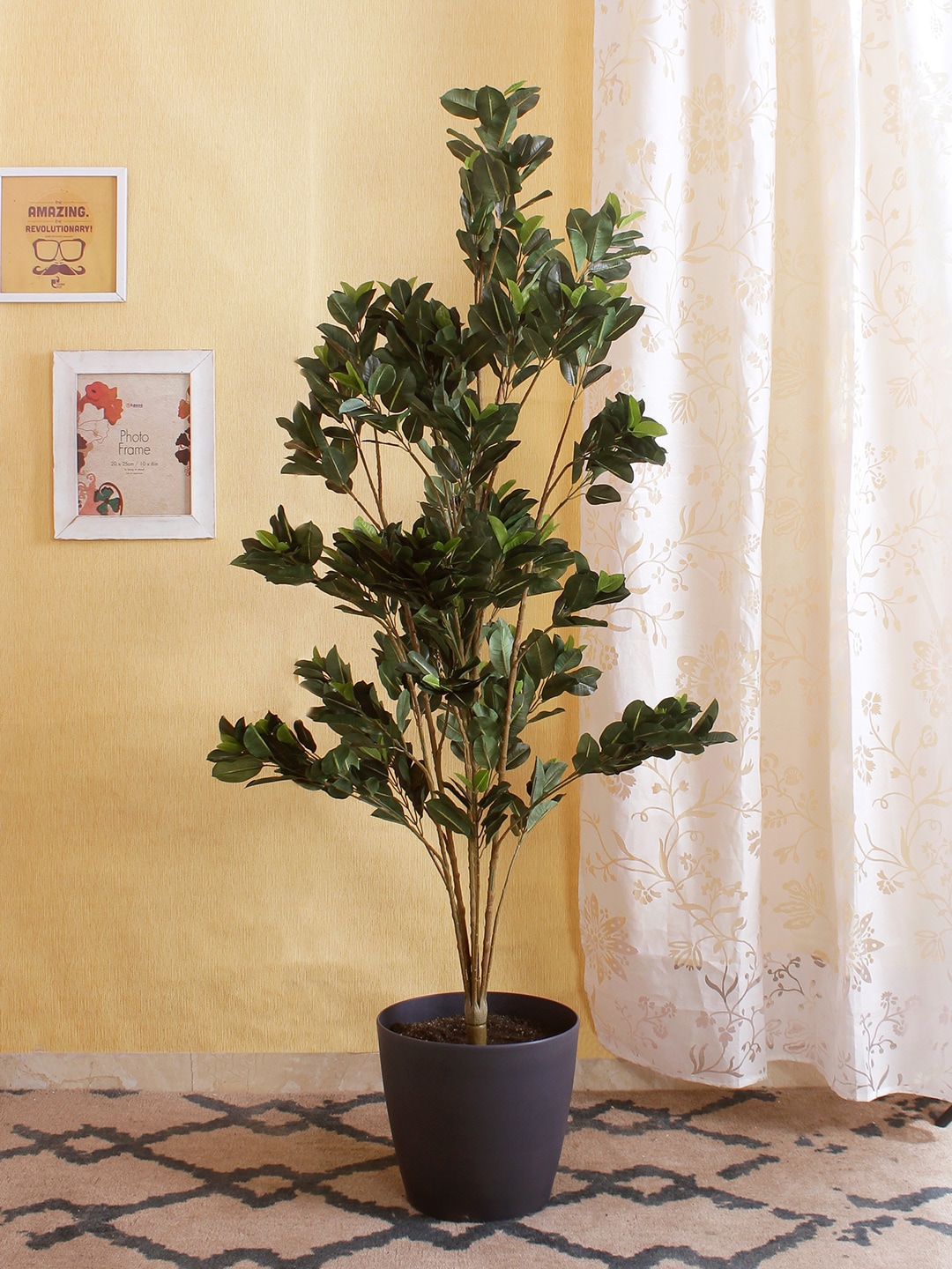 Fourwalls Green Artificial Ficus Floor Plant Without Pot Price in India