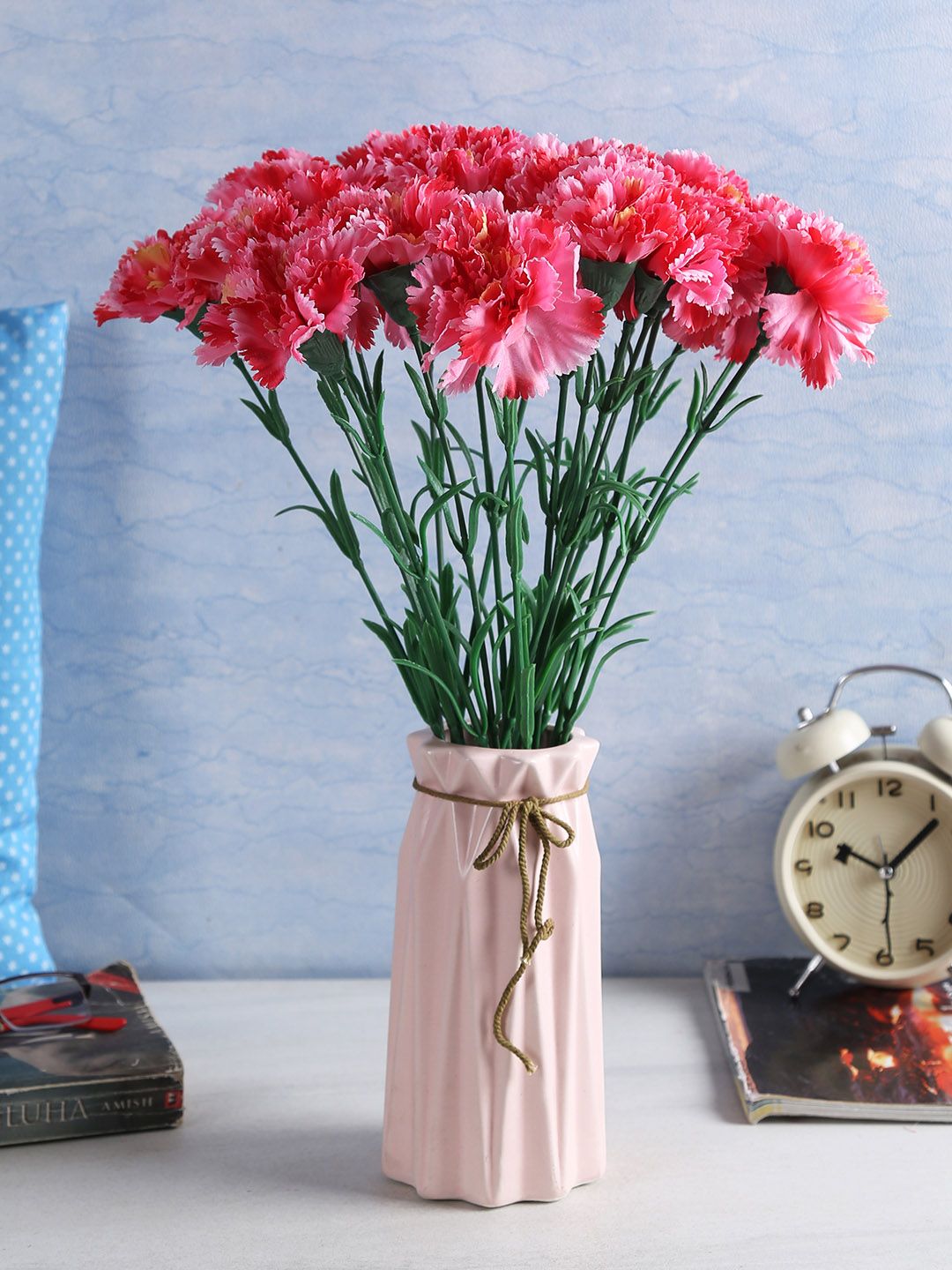 Fourwalls Set of 20 Artificial Pink Single Carnation Price in India