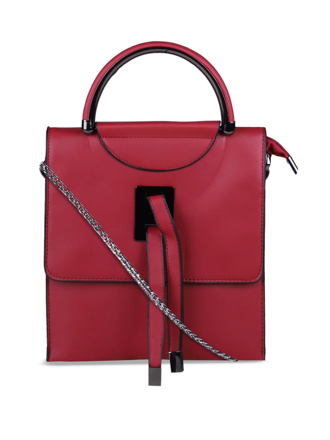 ELLE Red Solid Sling Bag Price in India