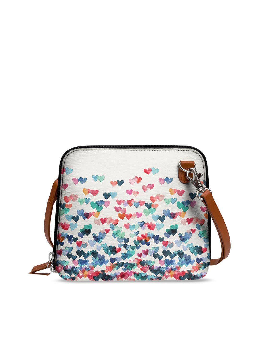 DailyObjects White Printed Sling Bag Price in India