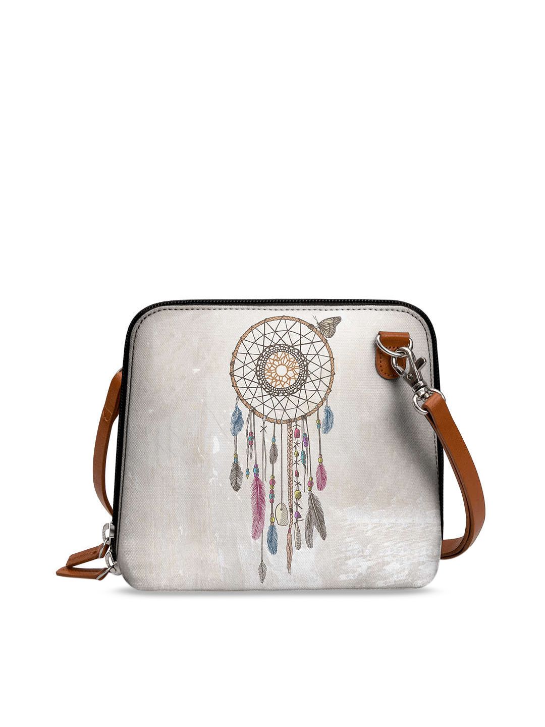 DailyObjects White Printed Sling Bag Price in India