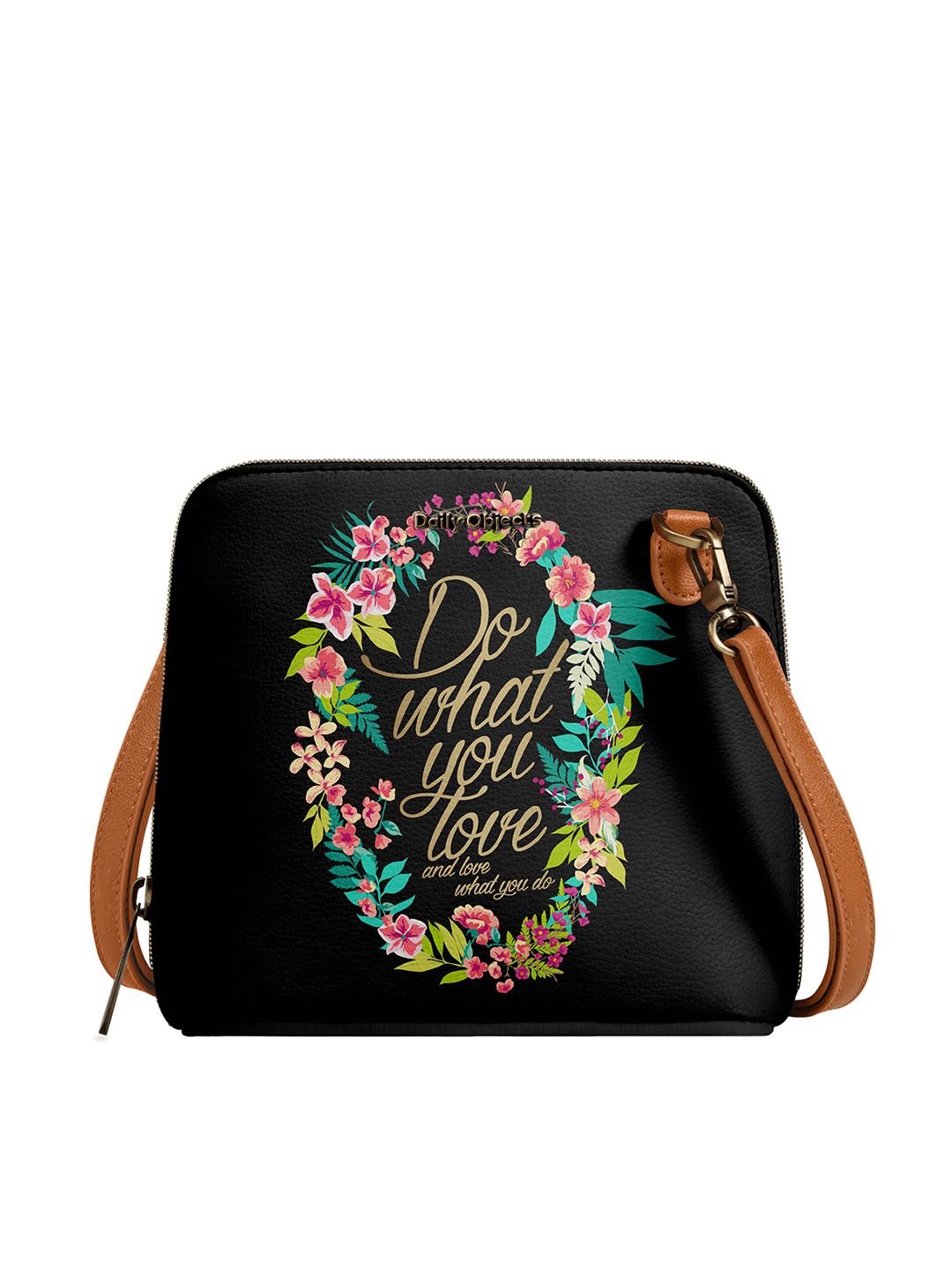 DailyObjects Black Printed Sling Bag Price in India