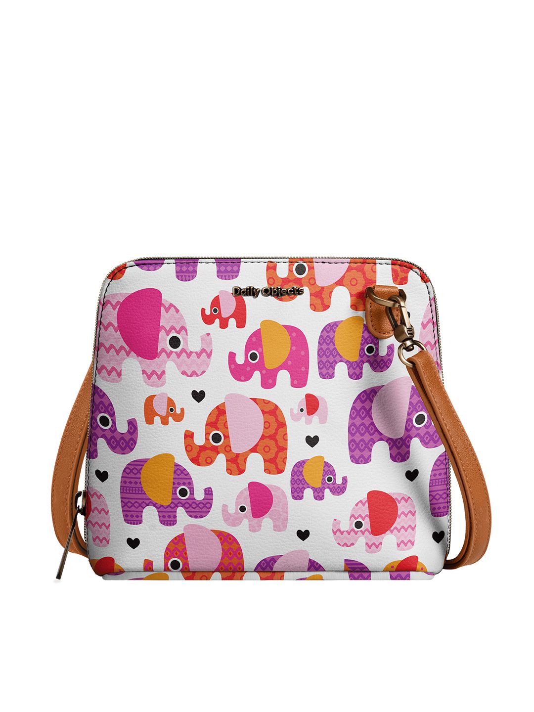 DailyObjects White & Pink Printed Sling Bag Price in India