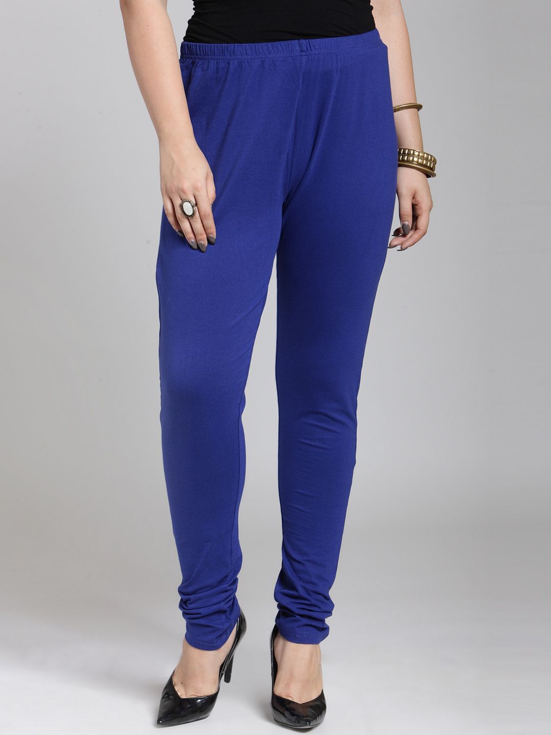 plusS Women Blue Solid Leggings Price in India