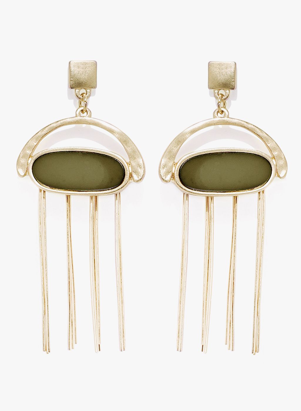 Golden Peacock Golden/Green Alloy Danglers and Drop