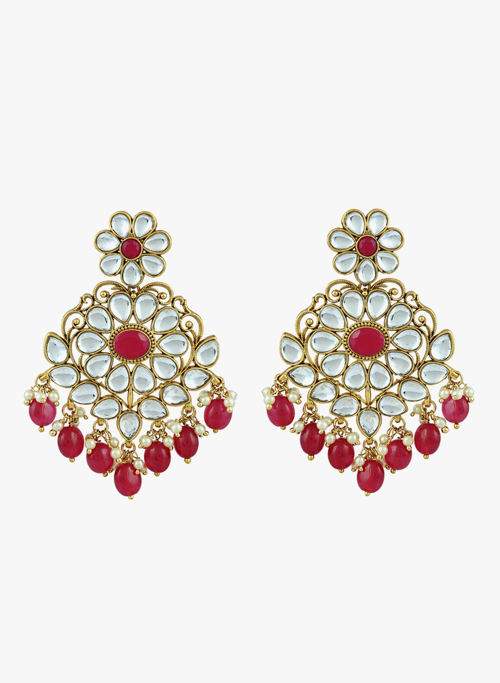 Sia Art Jewellery Golden/Pink Copper Drop Earrings
