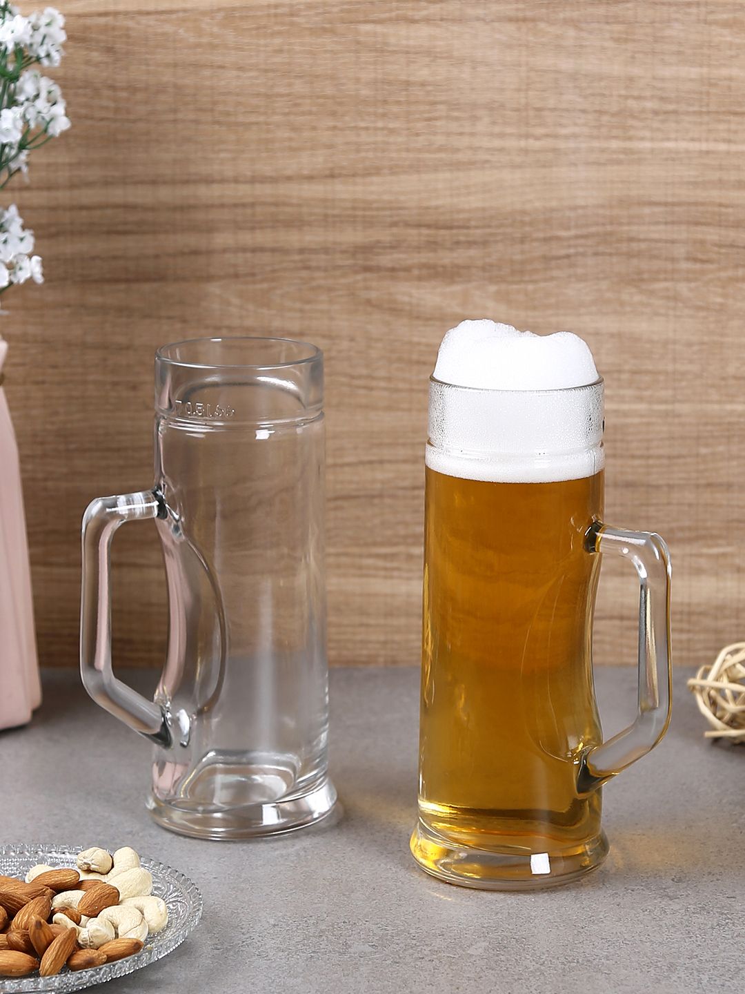 Oberglas Transparent Set of 2 Premium Plain Beer Mugs 550ml Price in India