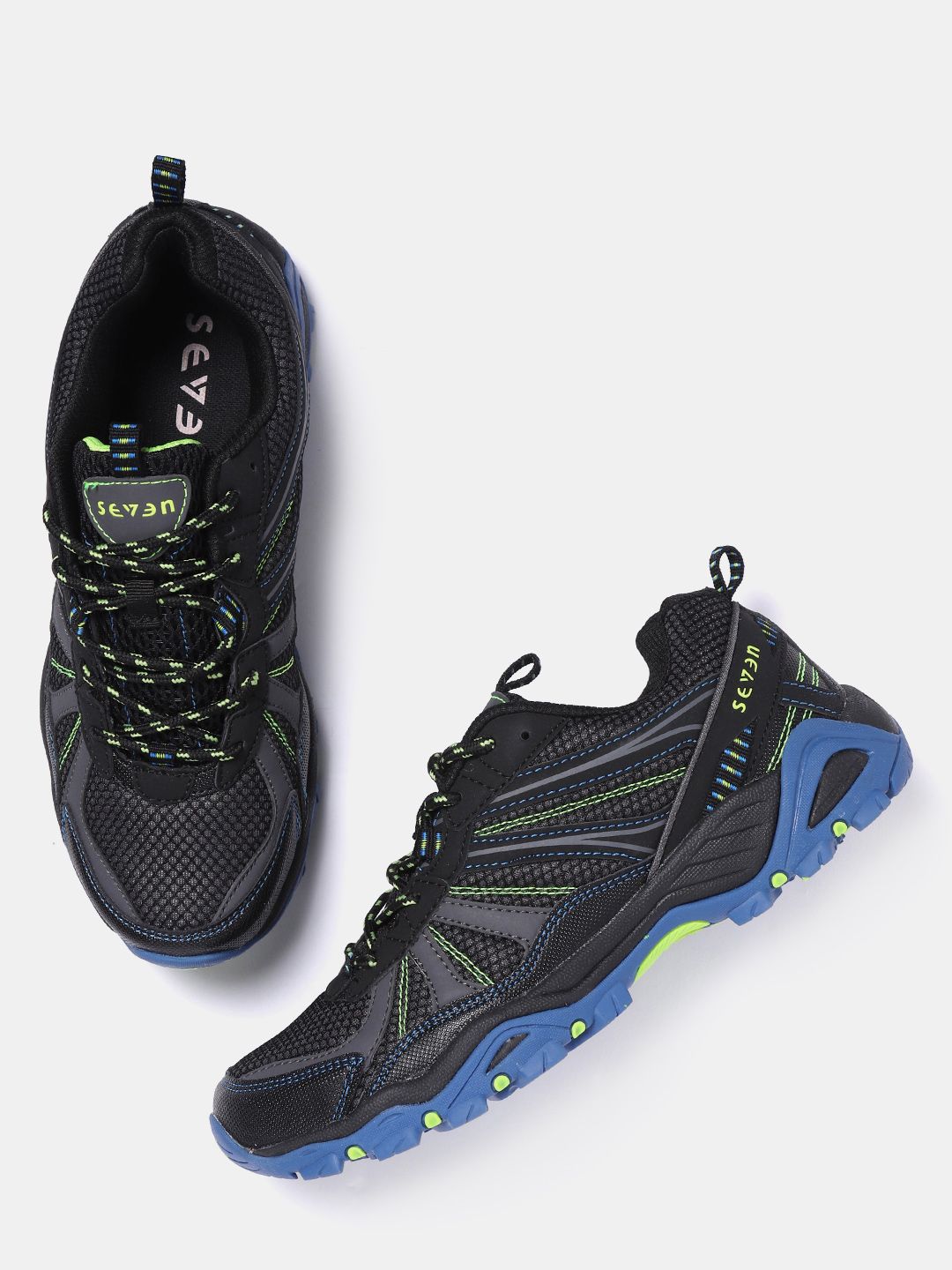 SEVEN by MS Dhoni Men Black Trekking Shoes