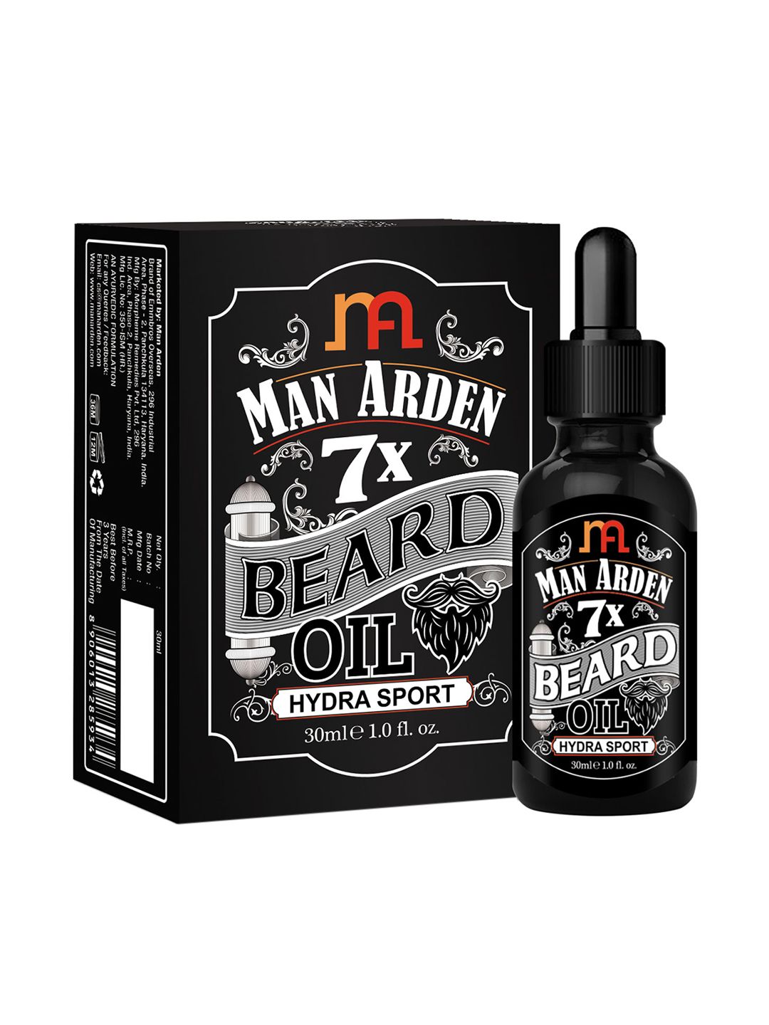 Man Arden 7X Hydra Sport Beard Oil, 30ml
