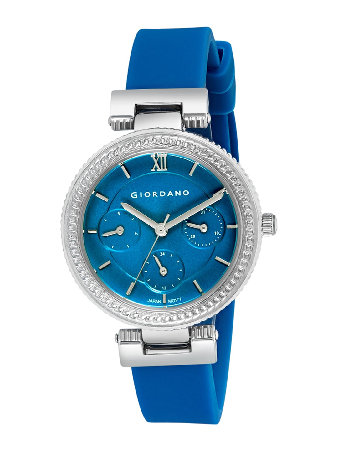 GIORDANO Women Blue Leather Analogue Watch 2937-02 Price in India