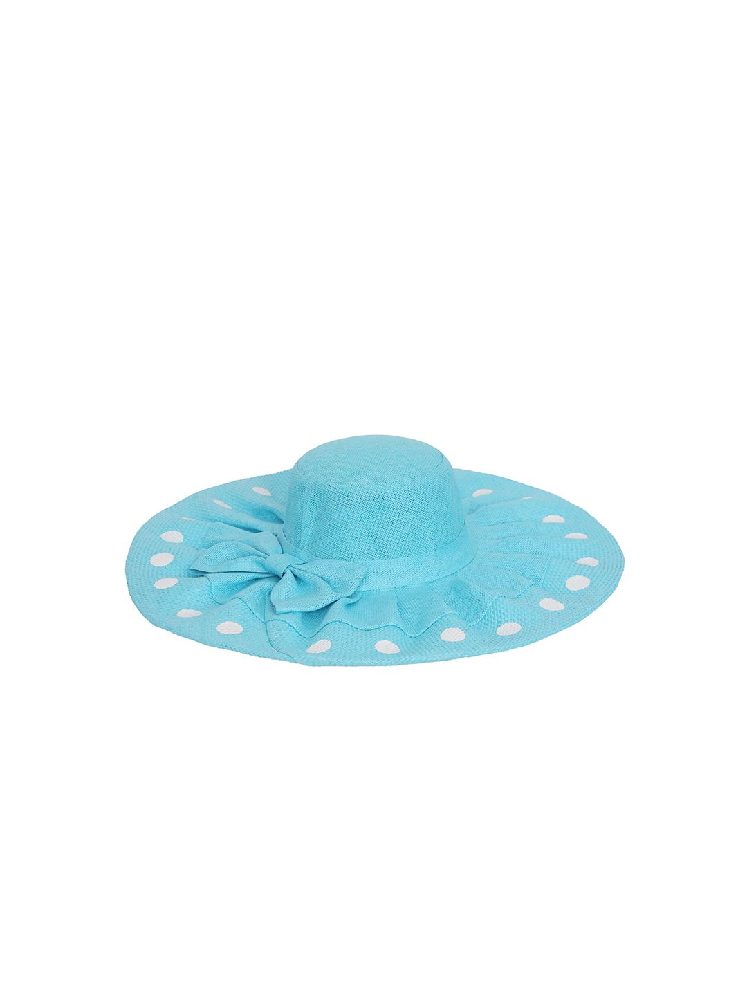 FabSeasons Women Blue Polka Dot Printed Sun Hat Price in India