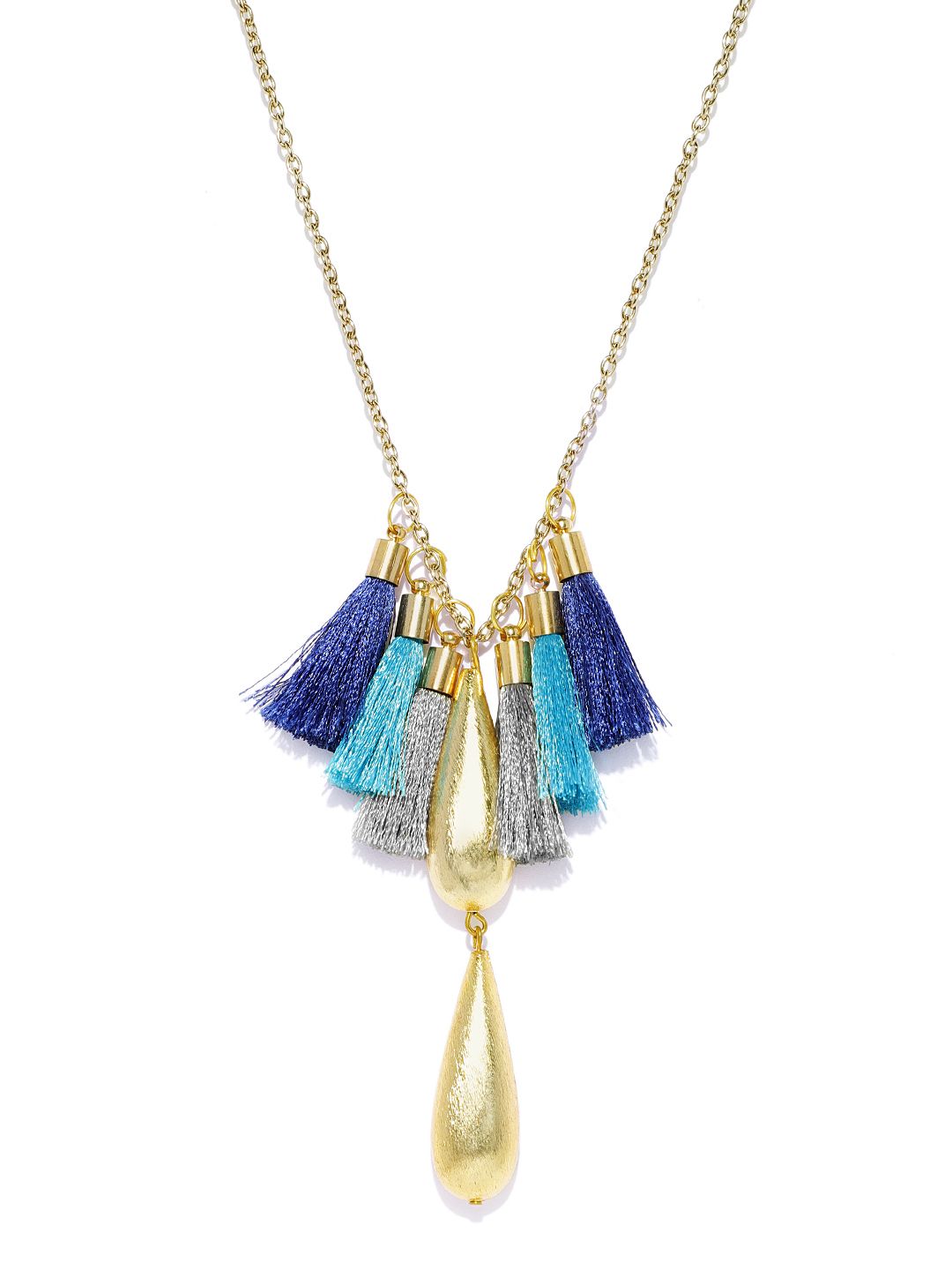 Blisscovered Gold-Plated & Blue Necklace Price in India