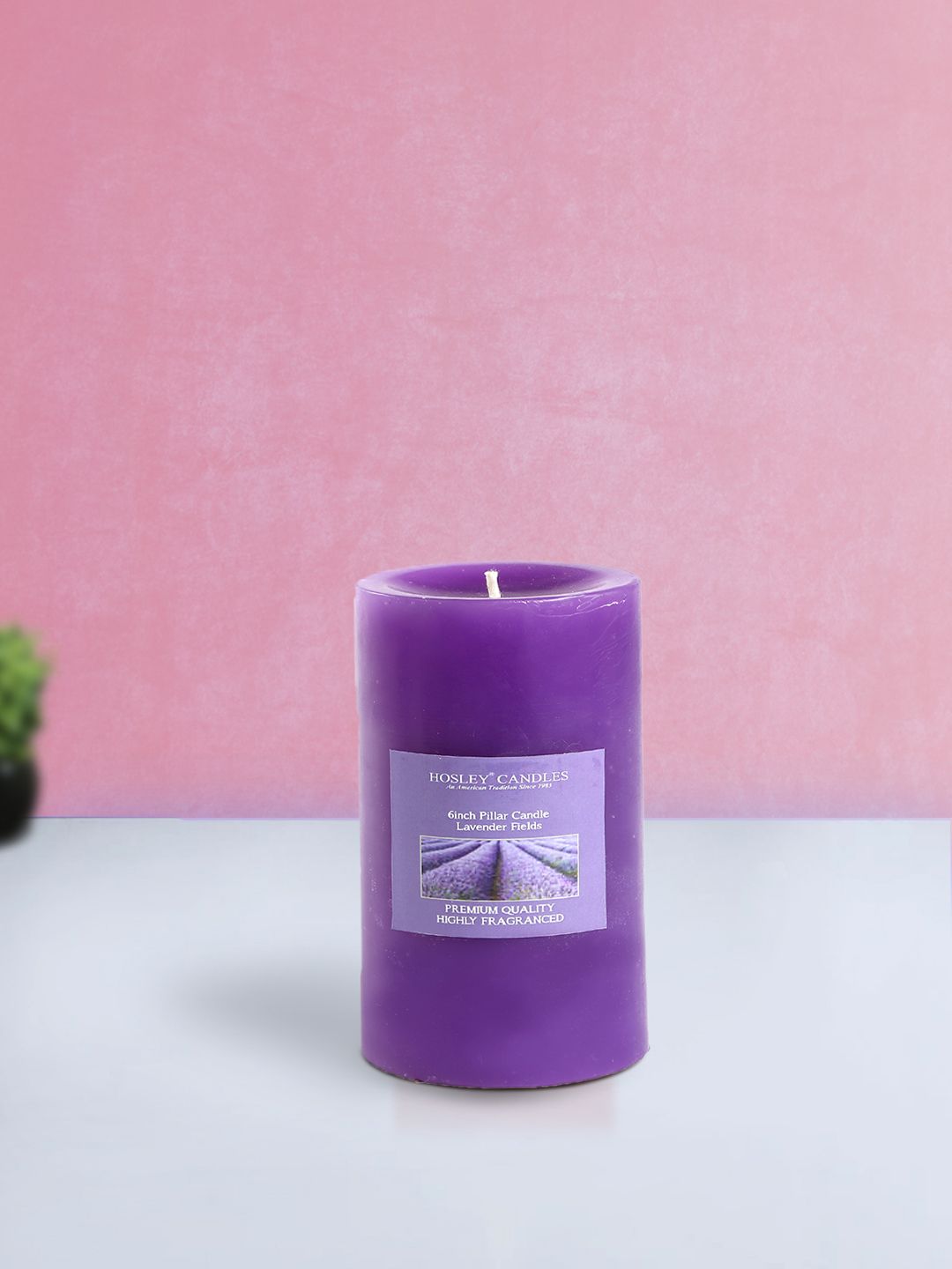 HOSLEY Purple Set of 3 Lavender Fields Aromatic Pillar Candles Price in India
