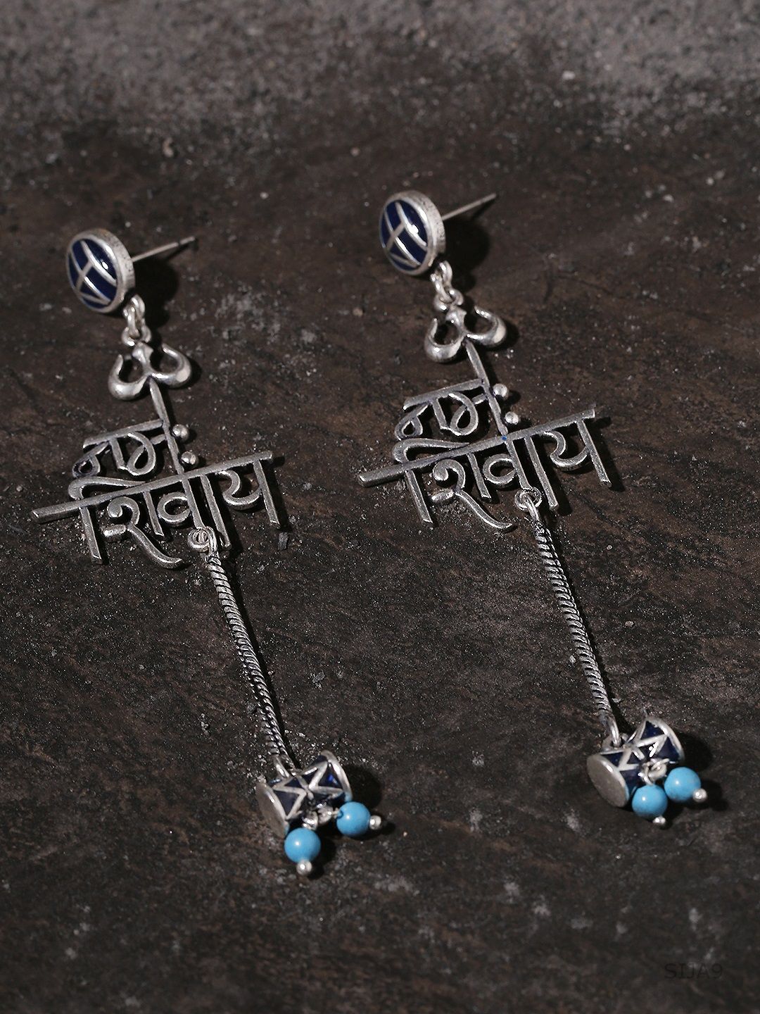 Studio Voylla Silver-Plated Quirky Drop Earrings Price in India