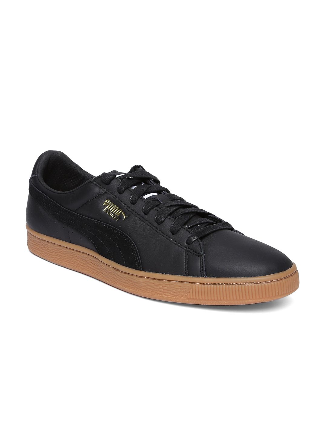 black leather pumas men's