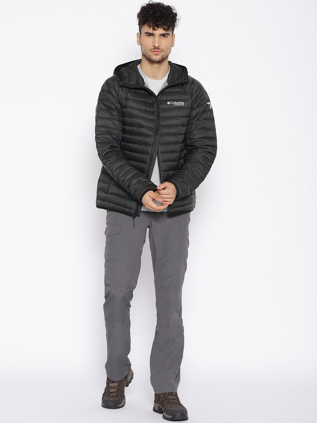Buy Columbia Men Black Solid Alpha Trail Down Hooded Puffer Jacket