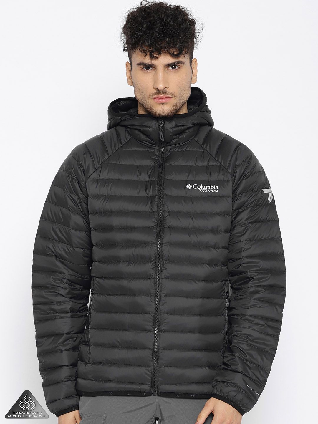 Buy Columbia Men Black Solid Alpha Trail Down Hooded Puffer Jacket