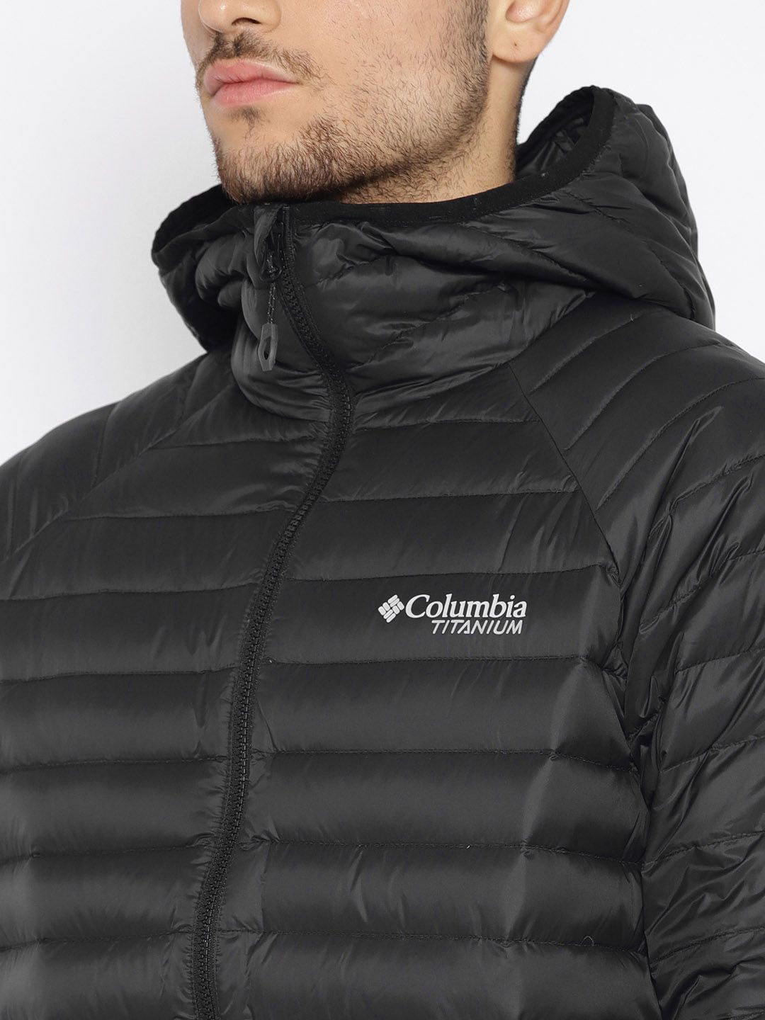 Buy Columbia Men Black Solid Alpha Trail Down Hooded Puffer Jacket