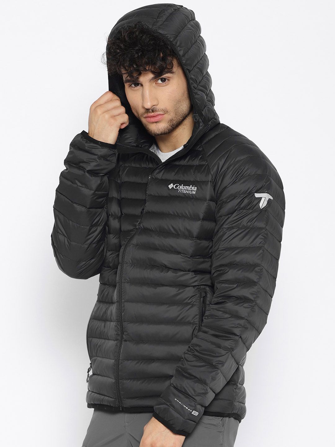 Buy Columbia Men Black Solid Alpha Trail Down Hooded Puffer Jacket