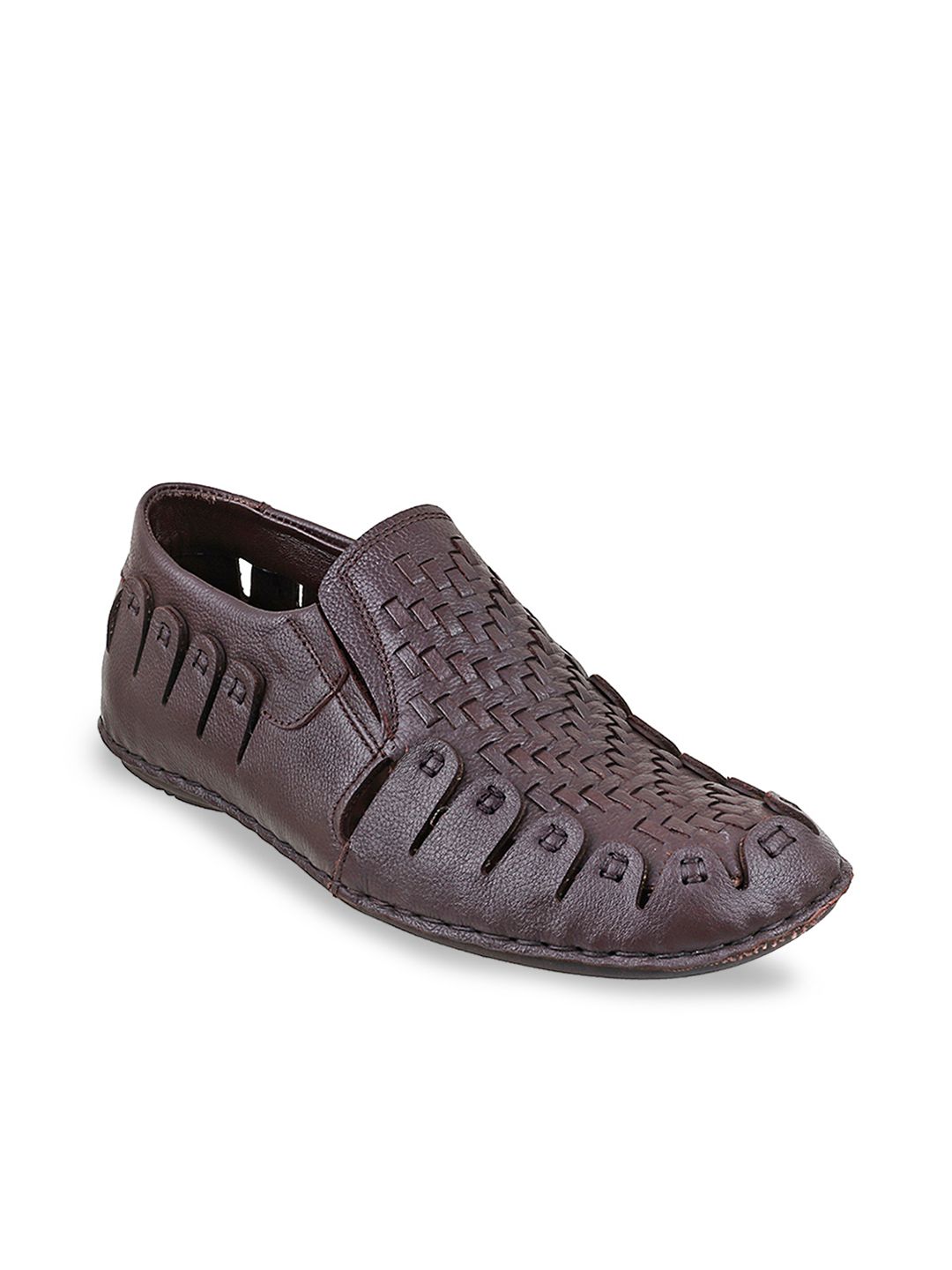 Mochi Men Brown Shoe-Style Sandals