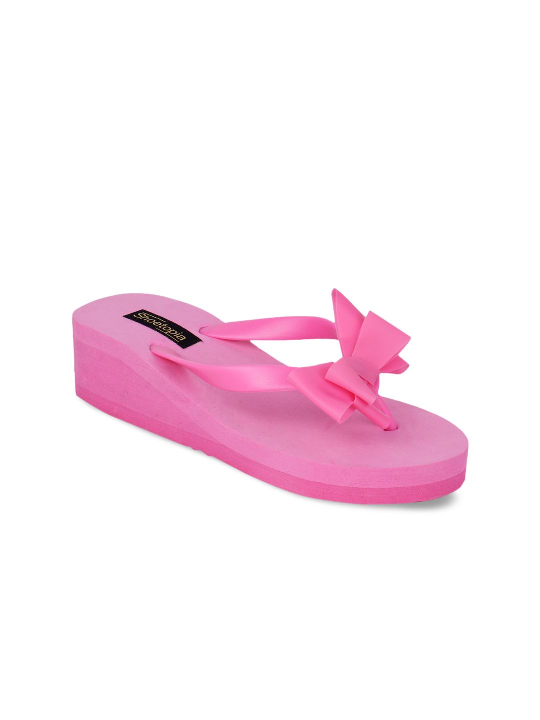 Shoetopia Women Pink Solid Thong Flip-Flops Price in India