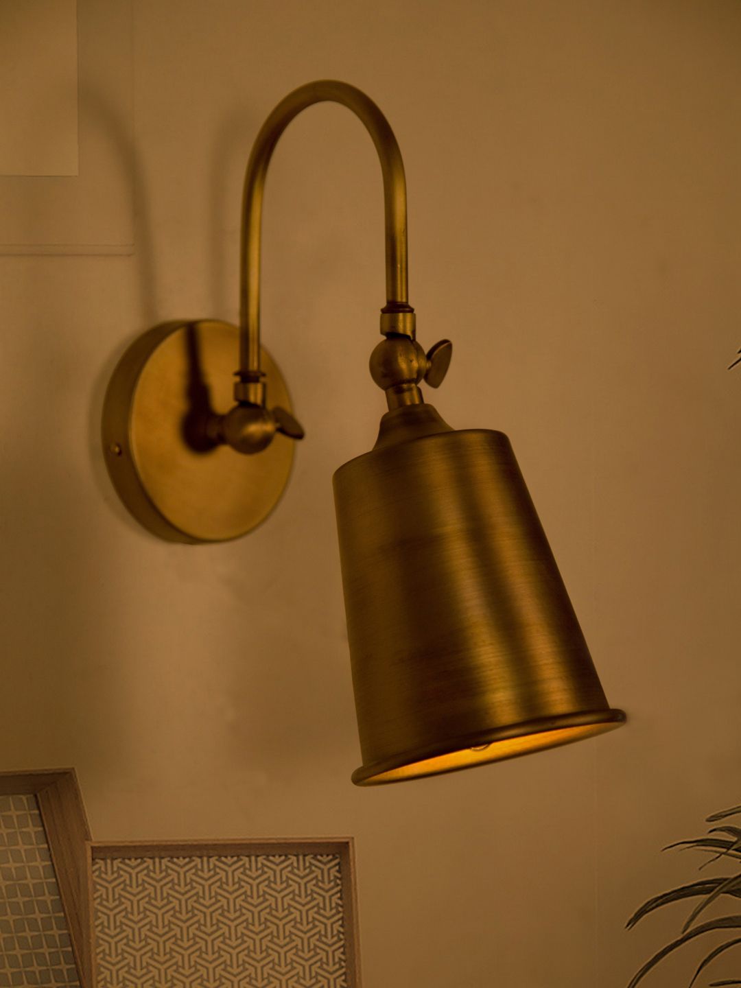 Fos Lighting Gold-Toned Vintage Matte Swivel Wall Sconce Price in India