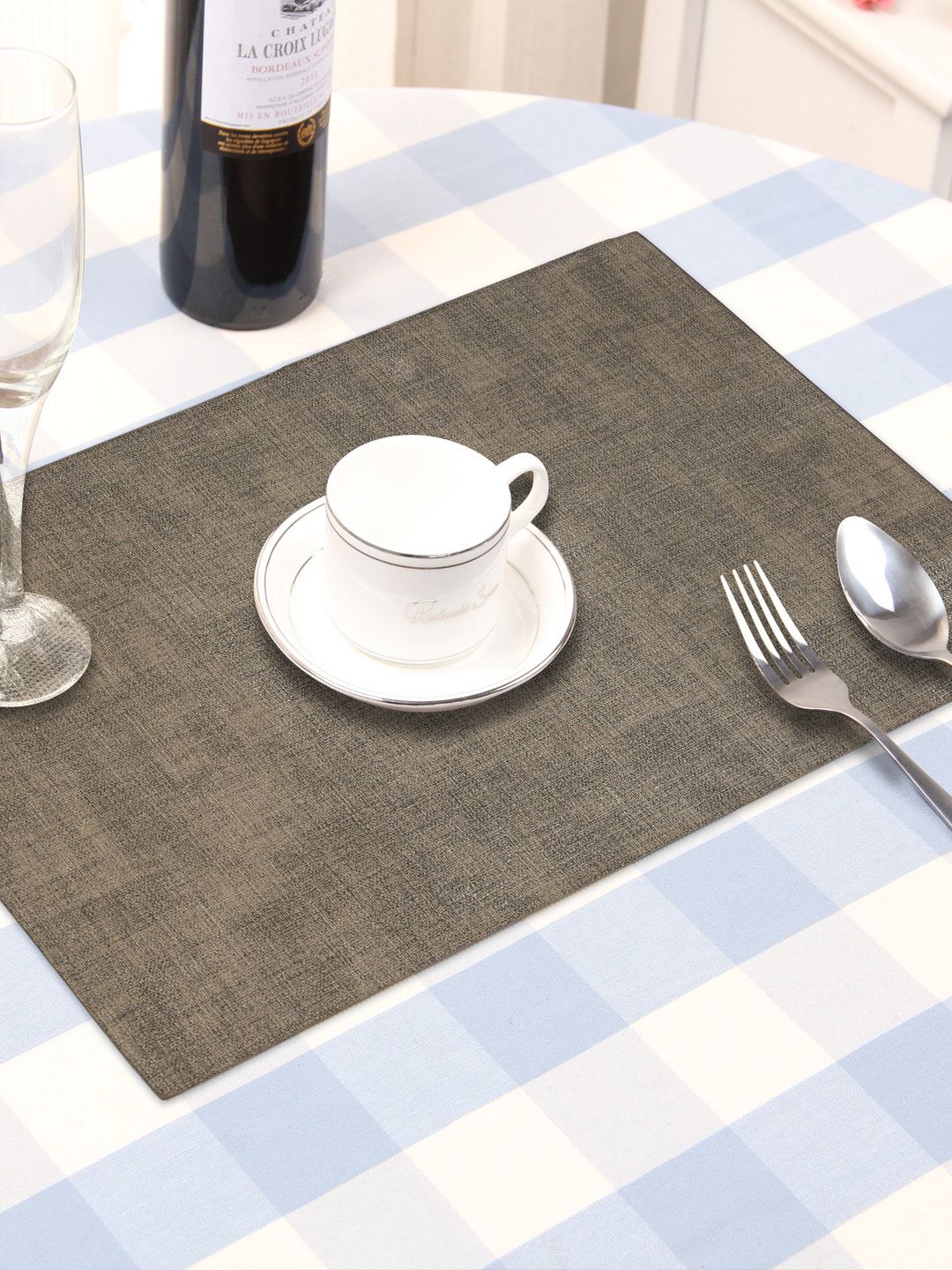 OBSESSIONS Set Of 6 Brown Textured Table Mats Price in India