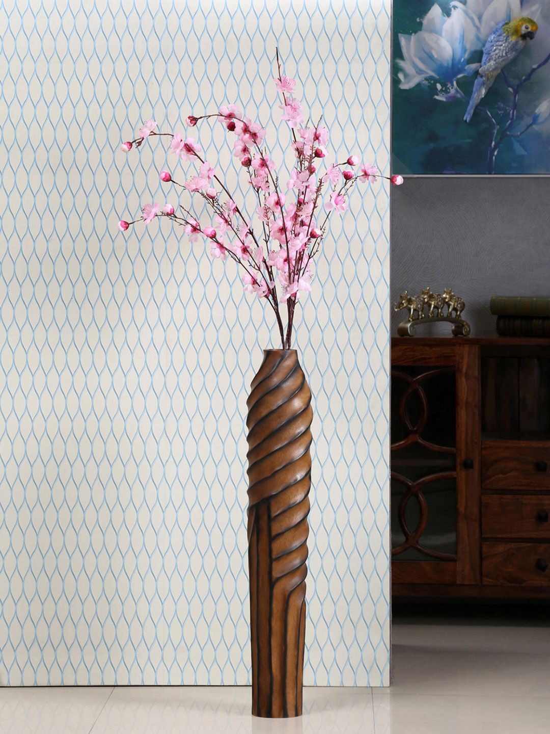 Athome by Nilkamal Brown Cylindrical Vase Price in India