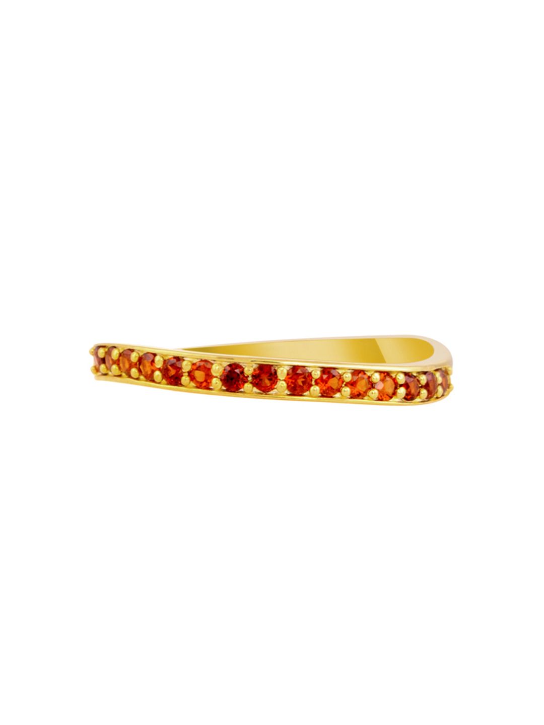TALISMAN Women Gold-Plated & Red Garnet-Studded Handcrafted Ring Price in India