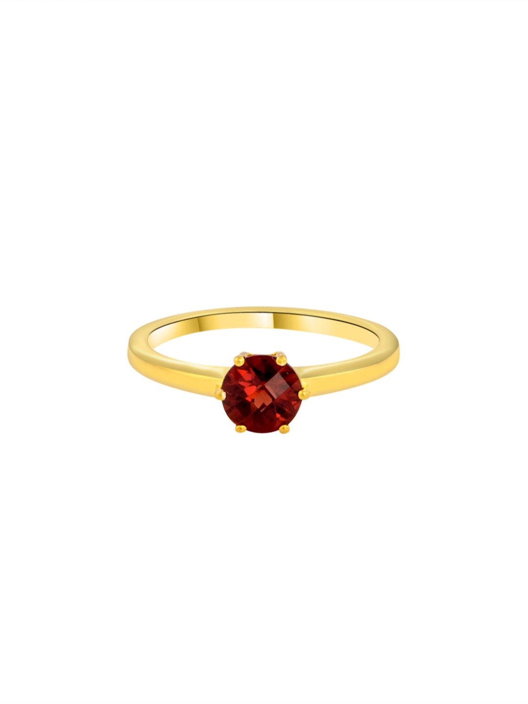 TALISMAN Women Handcrafted Gold-Plated 925 Sterling Silver Red Garnet-Studded Ring Price in India