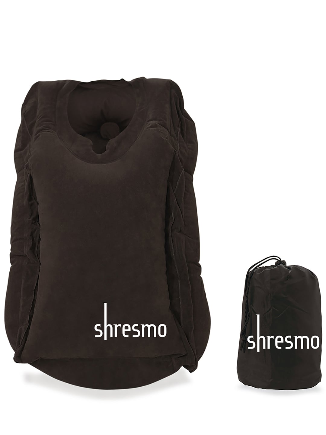 Shresmo Unisex Brown Travel Neck Pillow Price in India