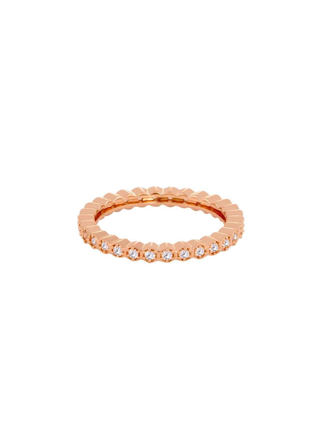 TALISMAN Handcrafted Rose-Gold Plated and Cubic Zirconia Studded Finger Ring Price in India